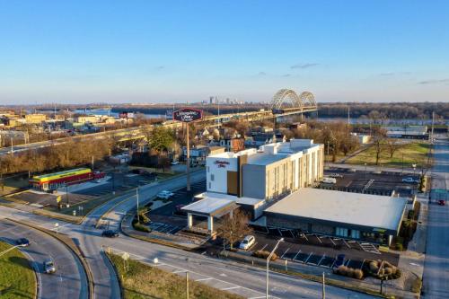 an aerial view of a city with a bridge at Hampton Inn New Albany Louisville West in New Albany