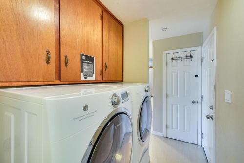 a white washer and dryer in a laundry room at Campbell Vacation Rental about 8 Mi to San Jose! in Campbell