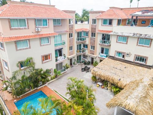 an aerial view of the courtyard of a resort at Hotel Las Rosas de Punta Cana in Punta Cana