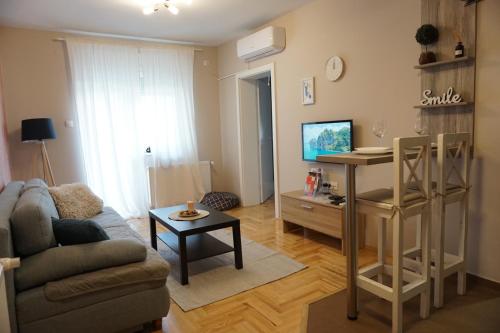 Uma TV ou centro de entretenimento em Apartman_Krstić_1