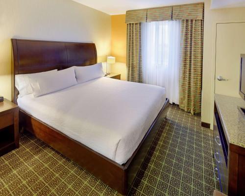 a bedroom with a large bed in a hotel room at Hilton Garden Inn Springfield, MO in Springfield
