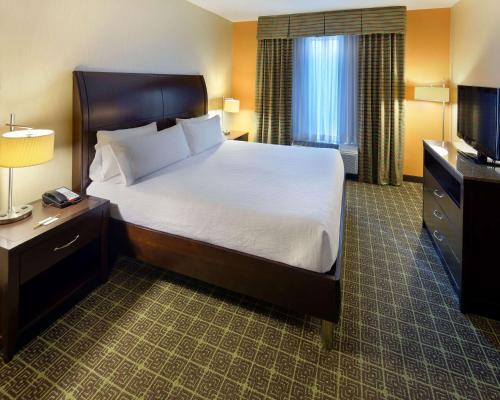 a hotel room with a bed and a television at Hilton Garden Inn Springfield, MO in Springfield