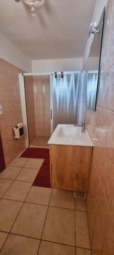 une salle de bain avec un lavabo et une douche dans l'établissement A CASA DI ROSA, à Serra-di-Ferro