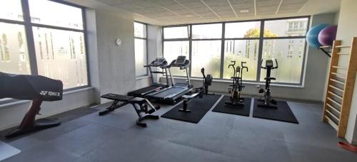 Fitness centrum a/nebo fitness zařízení v ubytování LUX residence, A/C, VIP parking, city view