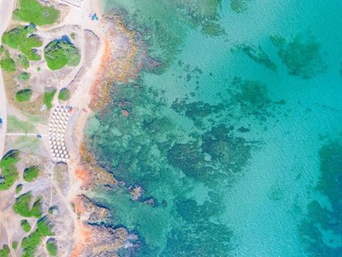 an aerial view of a beach and the ocean at Casa Mirabilis 44 in Ostuni
