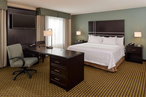 um quarto de hotel com uma cama, uma secretária e uma cama em Hampton Inn & Suites Douglas em Douglas