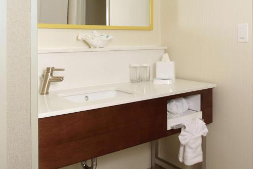 a bathroom with a sink and a mirror at Hampton Inn Richland-Tri Cities in Richland