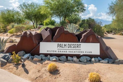 a sign for the paladin desert highland grand wederations cure at Hilton Grand Vacations Club Palm Desert in Palm Desert
