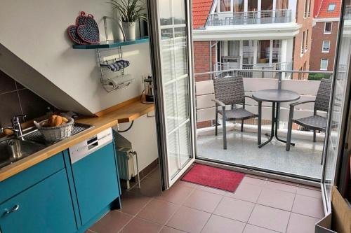 Kuchyň nebo kuchyňský kout v ubytování Ferienwohnung-13-mit-2-Balkonen-Residenz-Steinmarne-Duhnen
