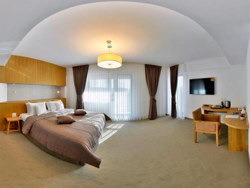 Ένα ή περισσότερα κρεβάτια σε δωμάτιο στο Hotel Condor Tulcea