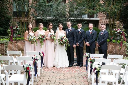 a bride and groom and their wedding party at DoubleTree by Hilton Biltmore/Asheville in Asheville