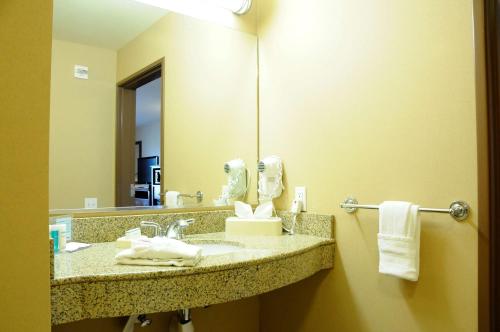 a bathroom with a sink and a mirror at Hampton Inn & Suites Red Bluff in Red Bluff