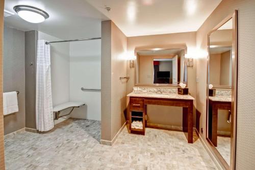 y baño con lavabo y espejo. en Homewood Suites by Hilton Bridgewater/Branchburg en Branchburg Park