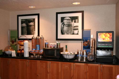 a kitchen with a counter with a microwave at Hampton Inn Salt Lake City/Murray in Murray