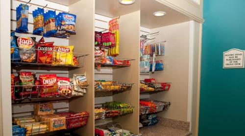 a walk in pantry filled with chips and snacks at Hilton Garden Inn Secaucus/Meadowlands in Secaucus