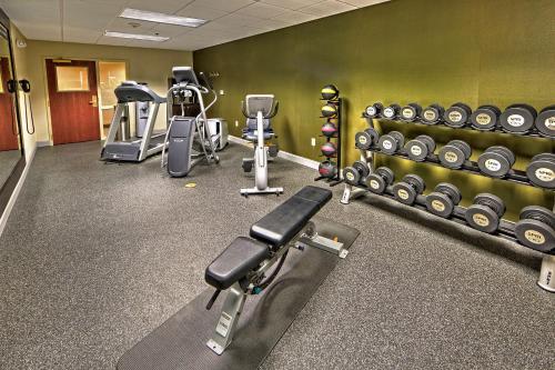 a gym with weights and equipment in a room at Hampton Inn Manning in Manning