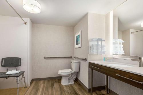 a bathroom with a toilet and a sink at Hampton Inn & Suites Fruitland in Fruitland