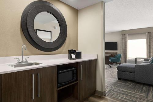 a bathroom with a sink and a mirror in a room at Hampton Inn & Suites Fruitland in Fruitland