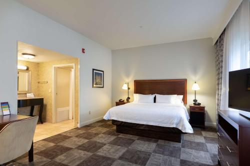 a hotel room with a bed and a television at Hampton Inn & Suites Baton Rouge - I-10 East in Baton Rouge