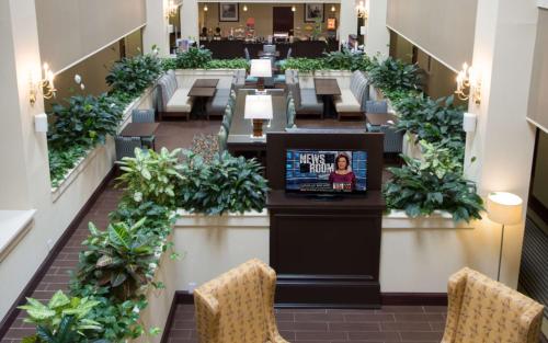 a view of the lobby of a restaurant at Hampton Inn Cornelia in Cornelia