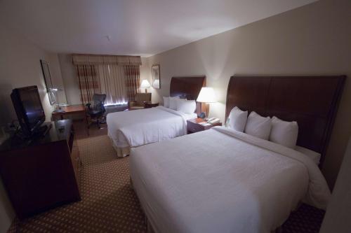 Habitación de hotel con 2 camas y TV en Hilton Garden Inn Albuquerque Uptown, en Albuquerque