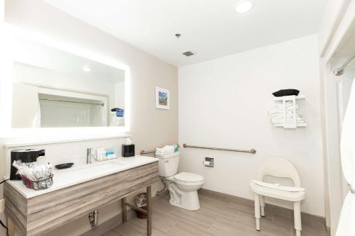 een badkamer met een wastafel en een toilet bij Hampton Inn Kerrville in Kerrville