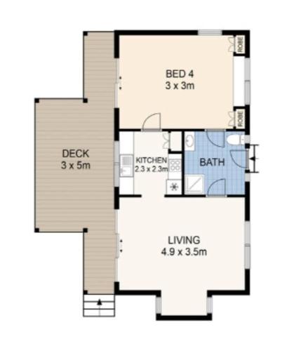 a floor plan of a house at Bello Cottage in Bellingen