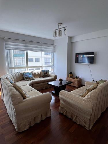 Posezení v ubytování Vista a las montañas y Calefaccion cerca de teleferico y U Catolica