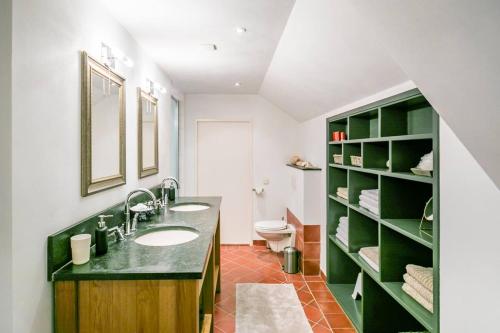 bagno con lavandino e servizi igienici di Filion's Place a Roosendaal
