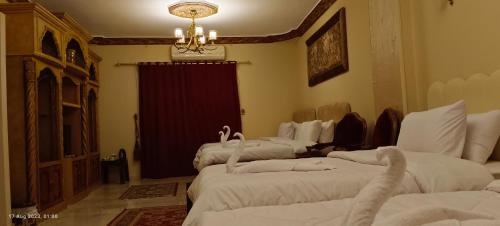 a group of four beds in a room at Crystal pyramid inn in Cairo