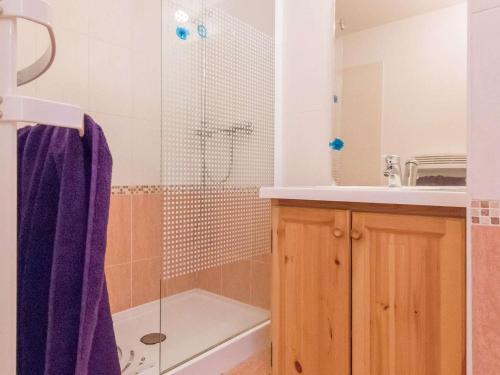 a bathroom with a shower and a sink at Appartement Briançon, 3 pièces, 4 personnes - FR-1-330C-10 in Briançon