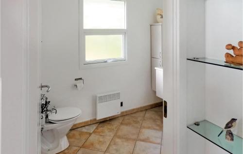 a bathroom with a toilet and a window at Pet Friendly Home In Knebel With Wifi in Knebel