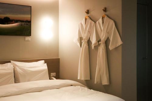 Cama o camas de una habitación en Aank Hotel Incheon Songdo