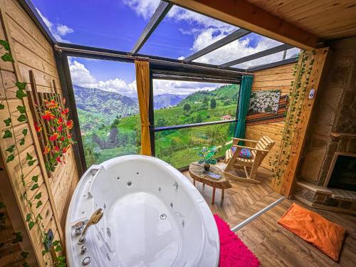 Nespecifikovaný výhled na hory nebo výhled na hory při pohledu z bed and breakfast