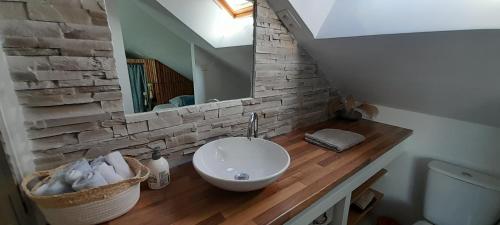 a bathroom with a sink and a mirror at Home Sweet Home in Le Mans