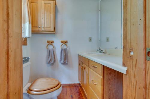ein Bad mit einem WC und einem Waschbecken in der Unterkunft Spacious Buena Vista Cabin with Lake Views and Deck 