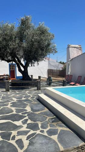 a tree next to a swimming pool with a tree at Monte do Pópulo in Estremoz