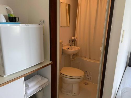 a small bathroom with a toilet and a sink at Southern Village Okinawa - Vacation STAY 09953v in Kishaba