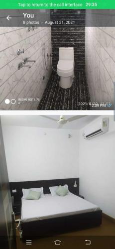 une photo d'une salle de bains avec toilettes dans l'établissement SPOT ON Shree Jee Ghust House, à Bandikui