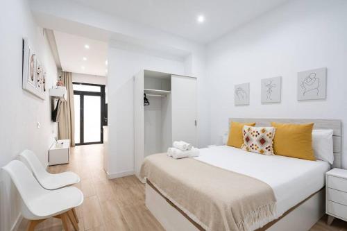 Katil atau katil-katil dalam bilik di Apartamento acogedor y cómodo en Guindalera GUAD-D
