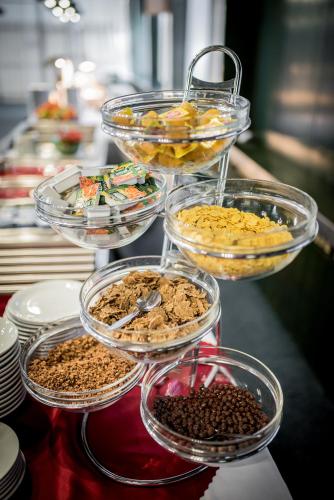 a group of bowls of food on a table at Rehabilitační sanatorium - Lázně Darkov in Mizerov