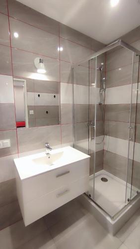 Koupelna v ubytování Apartamenty Tuwima