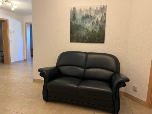 Ruang duduk di Ferienwohnung Buchberg