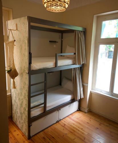 a cupboard in a room with a window at Baloo Hostel in Athens