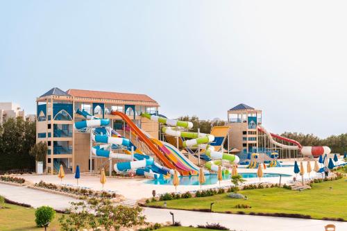 a large water park with a water slide at Gravity Hotel & Aqua Park Hurghada Families and Couples Only in Hurghada