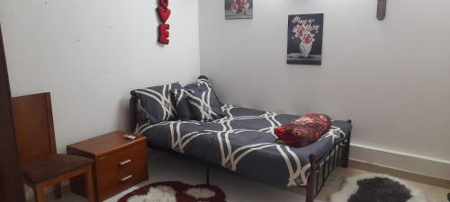 um quarto com um sofá com almofadas em HOUSE IN AL AIN - ALL THE HOUSE FOR EACH Reservation em Al Ain