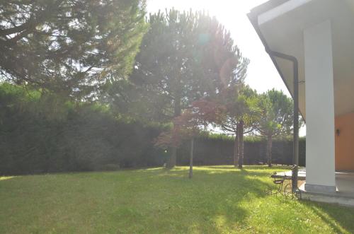a view of a yard from the porch of a house at Villa Patrizia in Moncalvo
