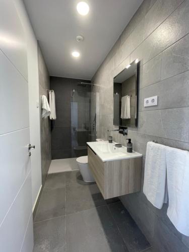 een badkamer met een wastafel en een toilet bij Villa Piluca in Pelayos de la Presa