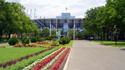 a view of a building with a baseball stadium at Hotel Indigo Flushing - LaGuardia in Queens
