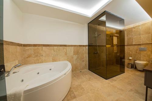 a bathroom with a tub and a shower and a toilet at Four Mansions Hotel in Kayseri